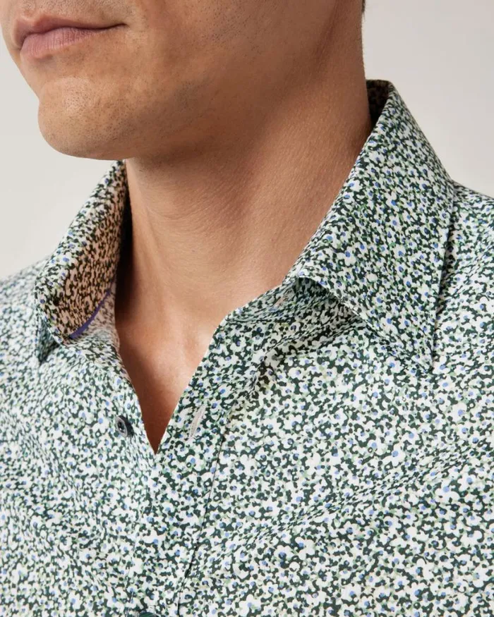 Politix Shirts Men Regular Fit Abstract Floral Print Shirt Khaki