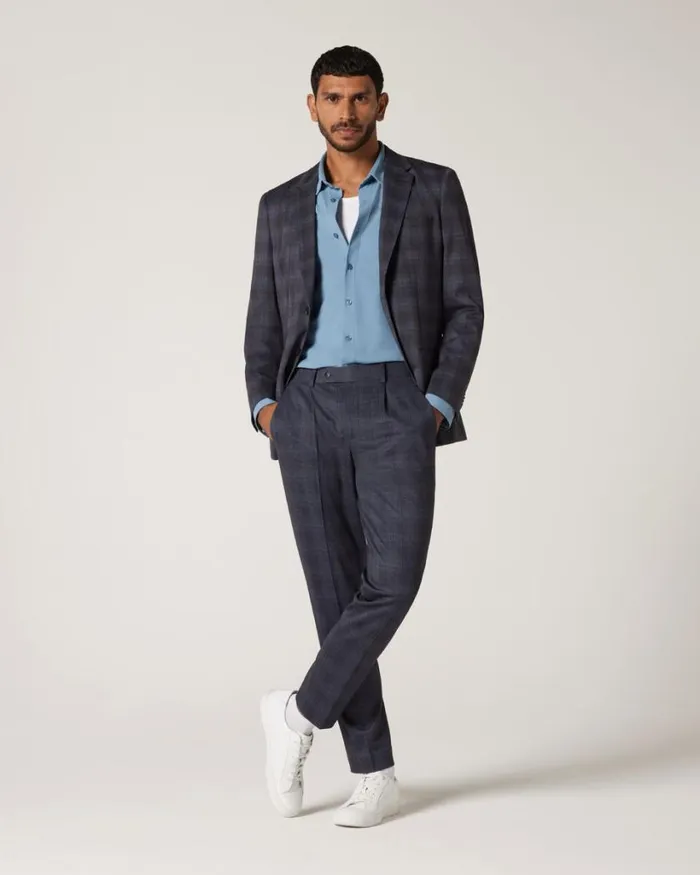Politix Shirts Men Slim Travel Shirt Chalk Blue