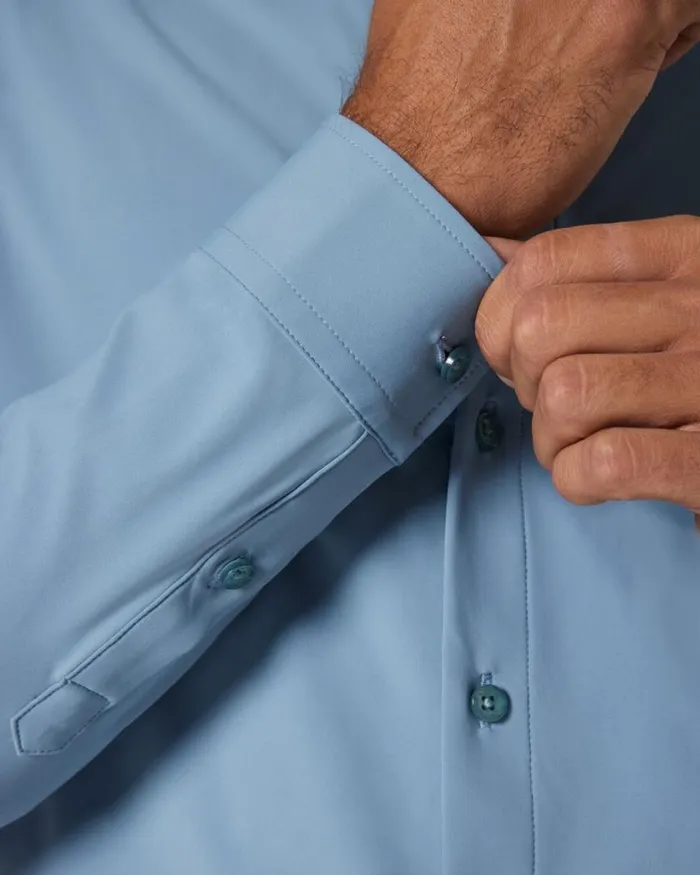 Politix Shirts Men Slim Travel Shirt Chalk Blue