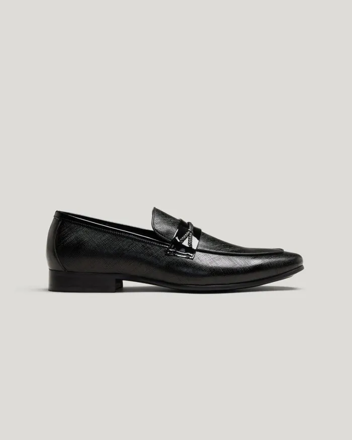 Politix Shoes Men Patent Leather Dress Loafer Black