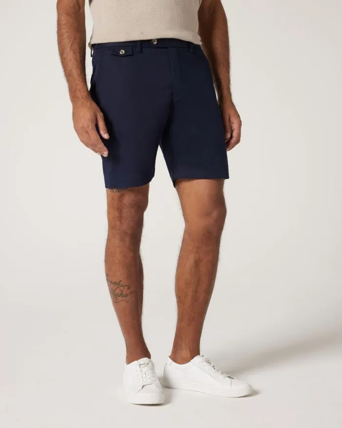 Politix Shorts Men Slim Stretch Cotton Stretch Chino Short Navy