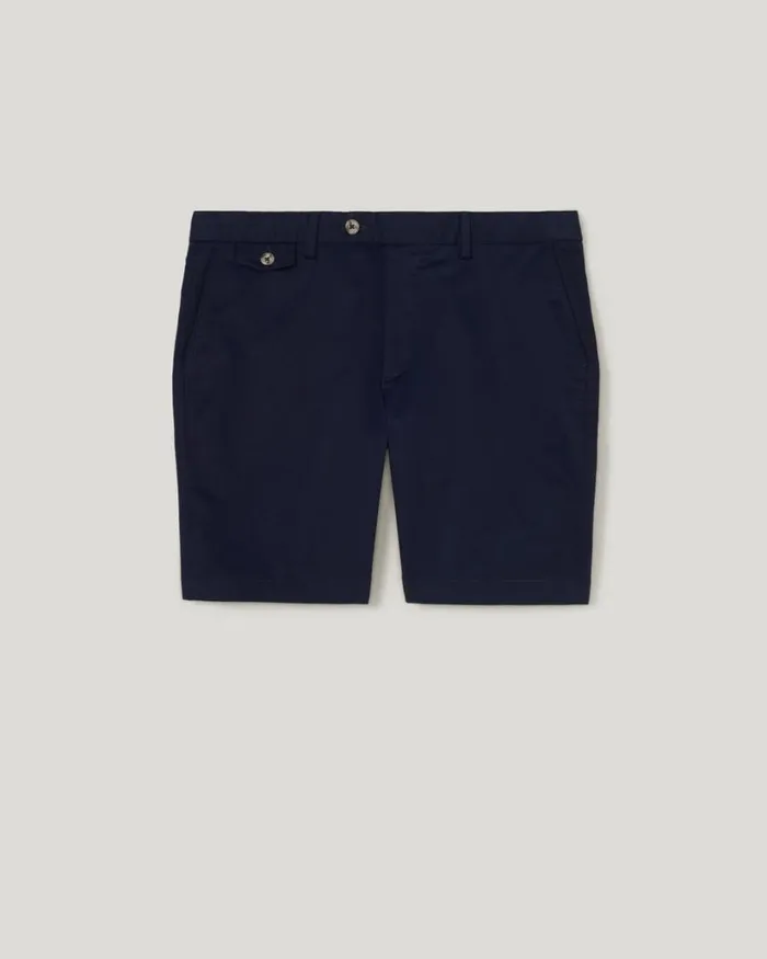 Politix Shorts Men Slim Stretch Cotton Stretch Chino Short Navy