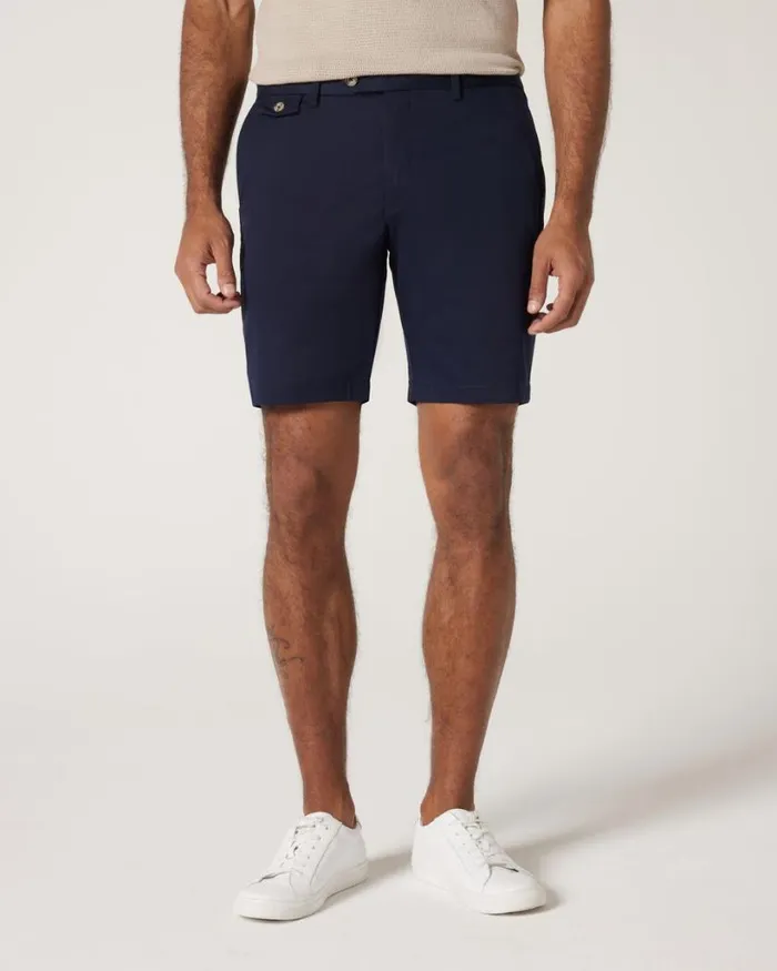 Politix Shorts Men Slim Stretch Cotton Stretch Chino Short Navy