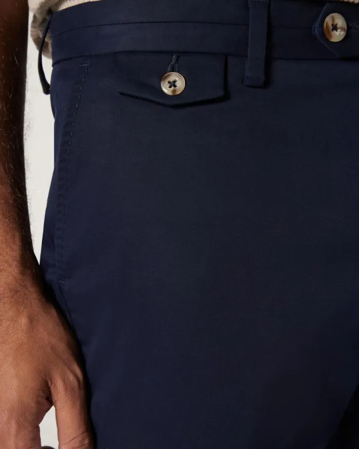 Politix Shorts Men Slim Stretch Cotton Stretch Chino Short Navy
