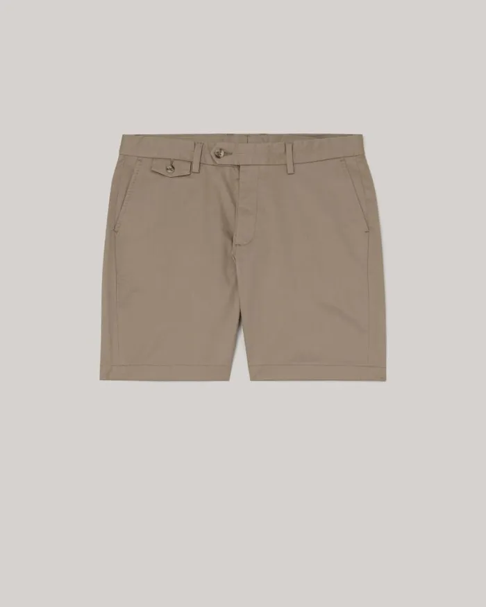 Politix Shorts Men Slim Stretch Cotton Stretch Chino Short Tan