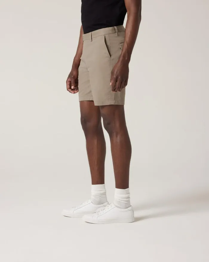 Politix Shorts Men Slim Stretch Cotton Stretch Chino Short Tan
