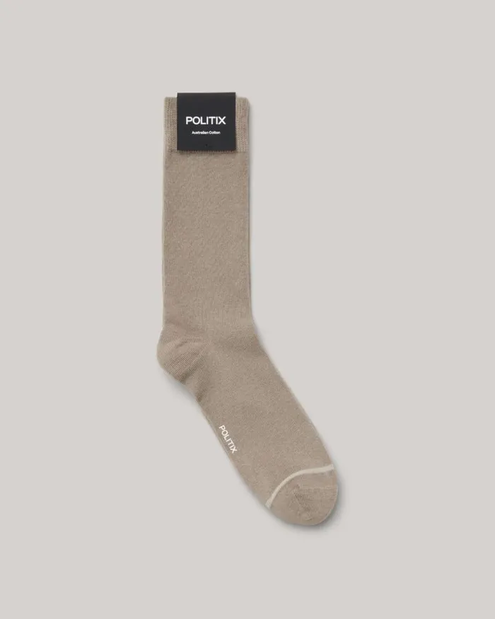 Politix Socks Men Australian Cotton Blended Sock Mushroom