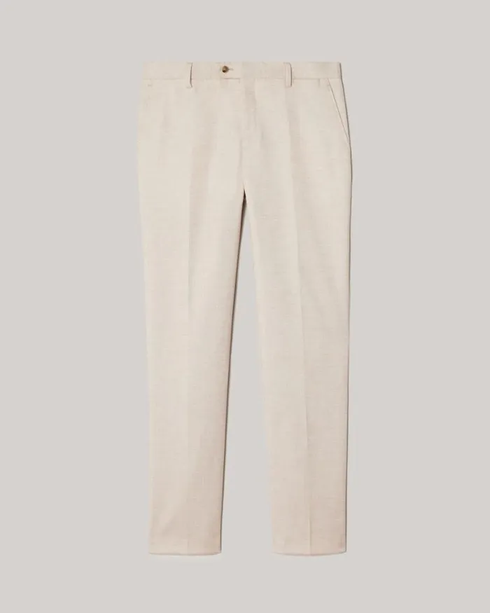 Politix Suit Pants Men Regular Stretch Textured Tailored Pant Natural