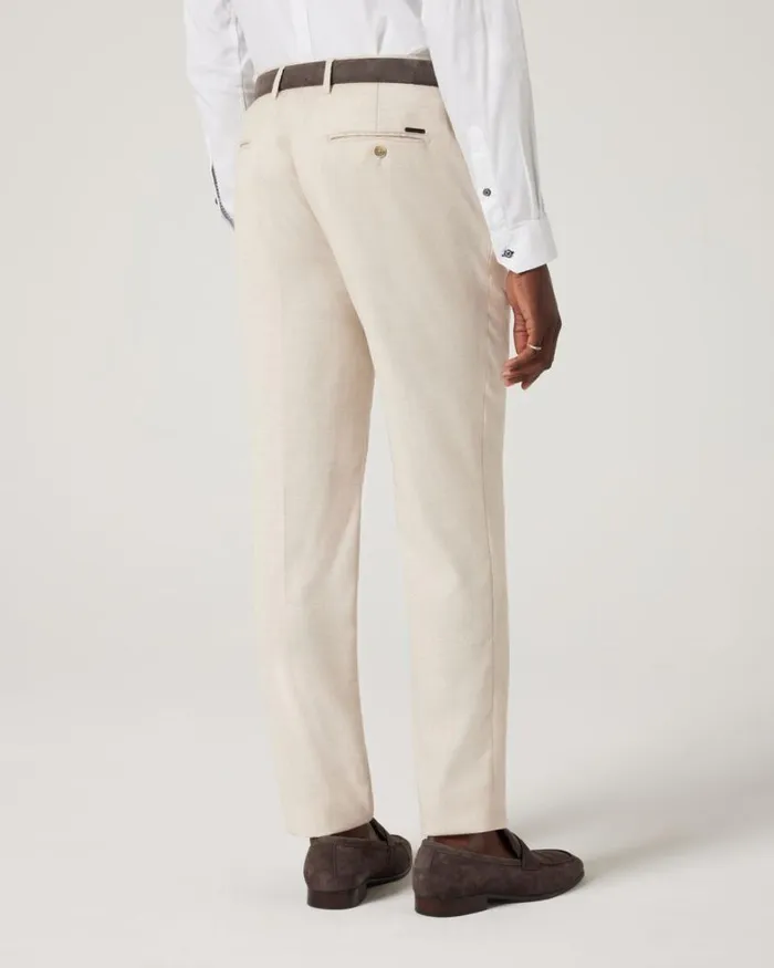 Politix Suit Pants Men Regular Stretch Textured Tailored Pant Natural