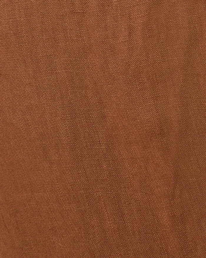 Politix Suit Pants Men Relaxed Tailored Linen Pant Rust