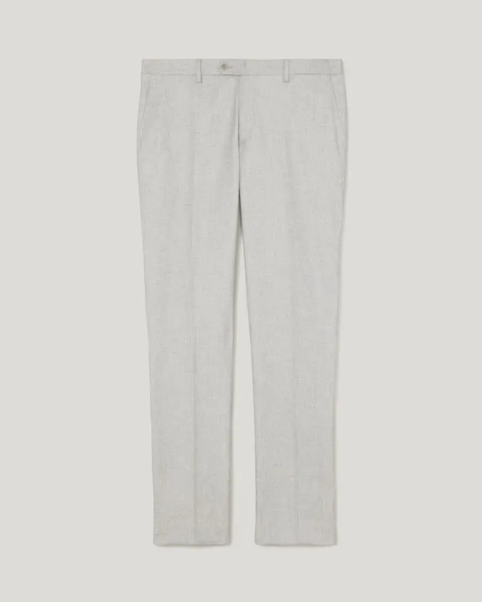 Politix Suit Pants Men Slim Stretch Textured Tailored Pant Light Grey