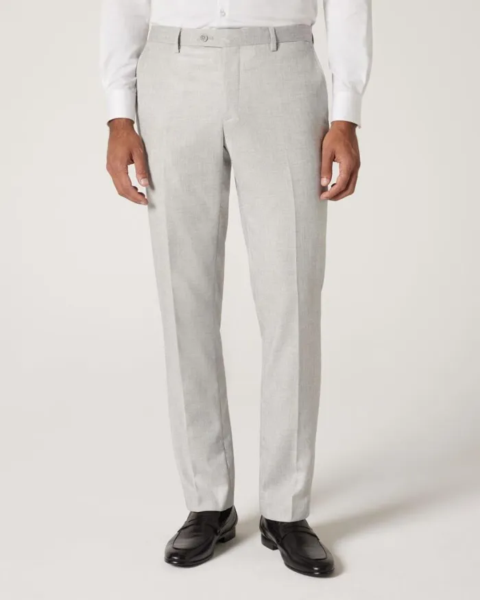 Politix Suit Pants Men Slim Stretch Textured Tailored Pant Light Grey