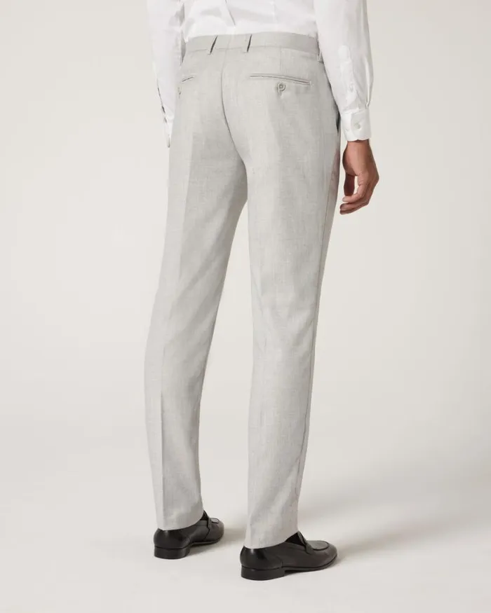 Politix Suit Pants Men Slim Stretch Textured Tailored Pant Light Grey