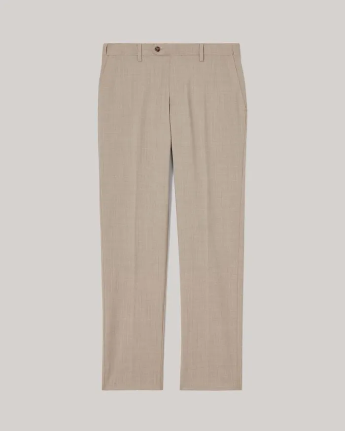 Politix Suit Pants Men Slim Stretch Wool Blend Tailored Pant Light Tan
