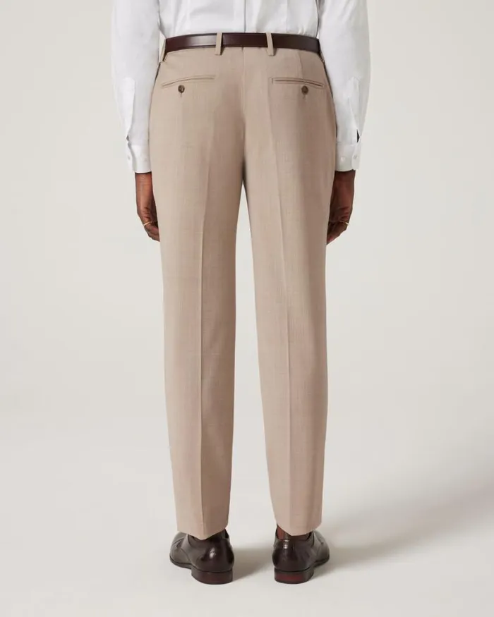 Politix Suit Pants Men Slim Stretch Wool Blend Tailored Pant Light Tan