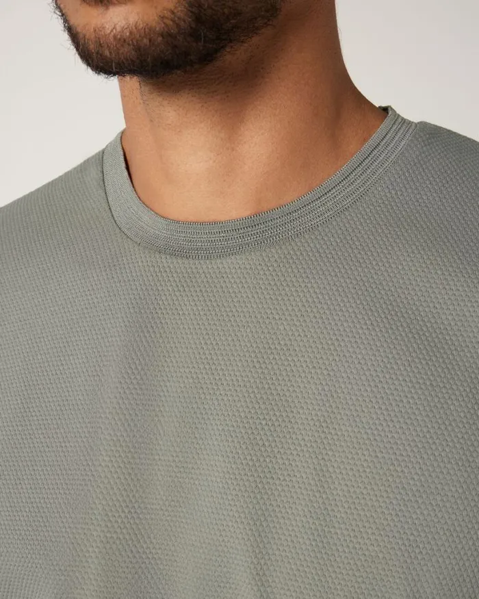 Politix TShirts Men Slim Fit Jacquard Texture Tee Sage