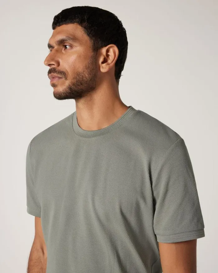 Politix TShirts Men Slim Fit Jacquard Texture Tee Sage