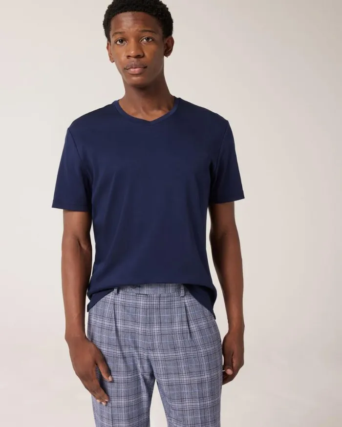 Politix TShirts Men Slim VNeck Travel Tee Navy