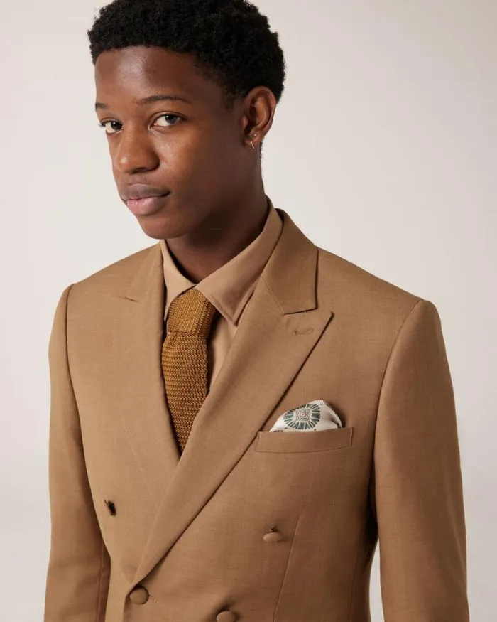 Politix Ties Men Knitted Silk Tie Tan