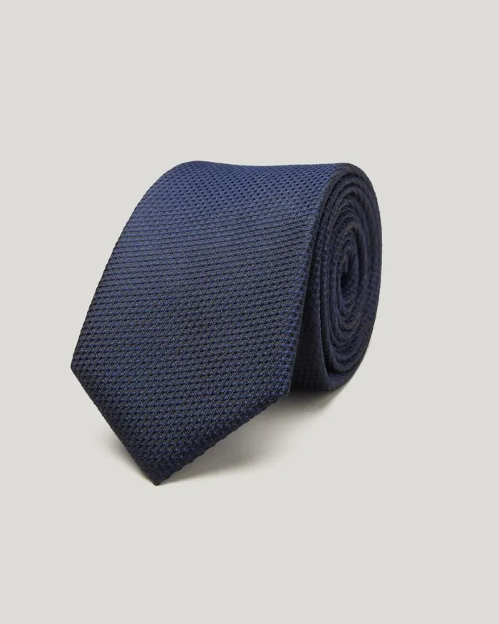 Politix Ties Men Silk Textured Twotone Tie Navy