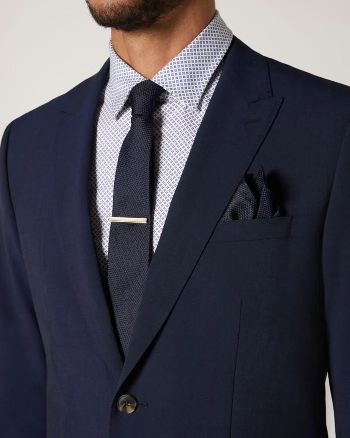 Politix Ties Men Silk Textured Twotone Tie Navy