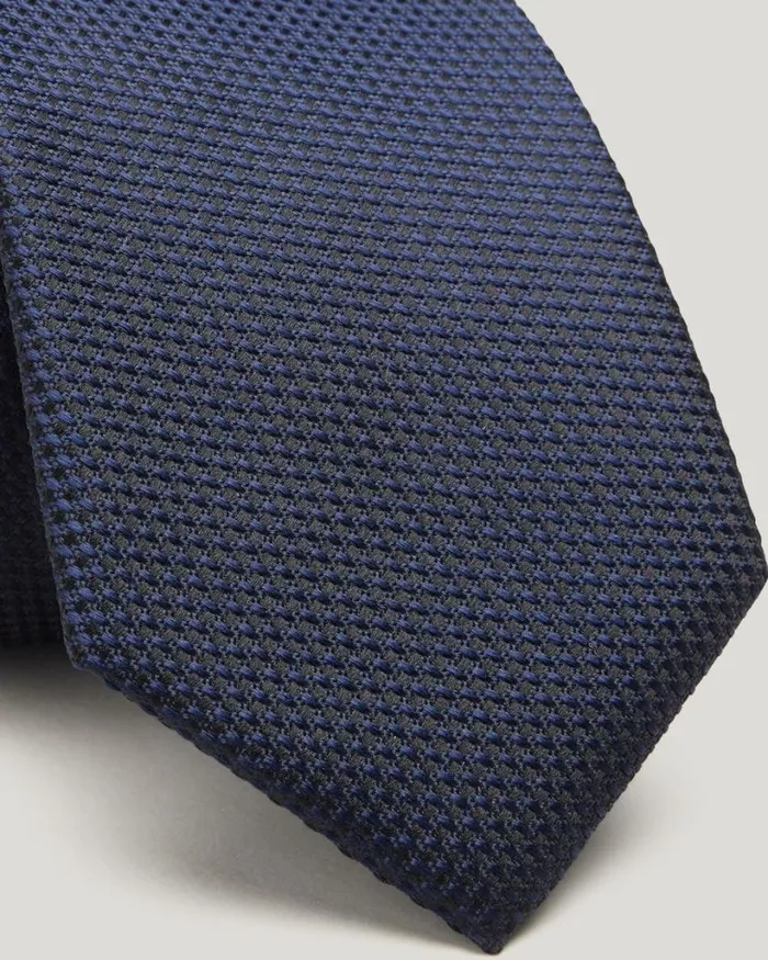 Politix Ties Men Silk Textured Twotone Tie Navy