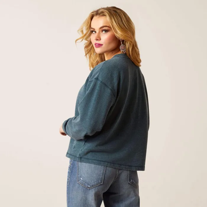 Ponderosa Crew Sweatshirt Reflecting Pond Women Ariat Sweatshirts and Hoodies Ponderosa Crew Sweatshirt Reflecting Pond Women Ariat Sweatshirts and Hoodies