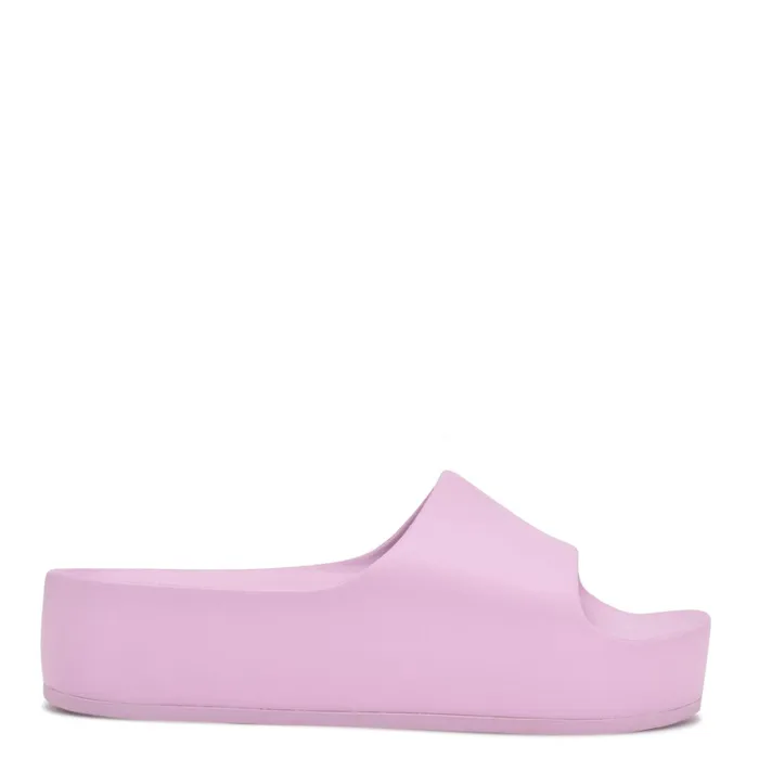 Pool Platform Slide Sandals Light Purple Women Nine West Low Heel