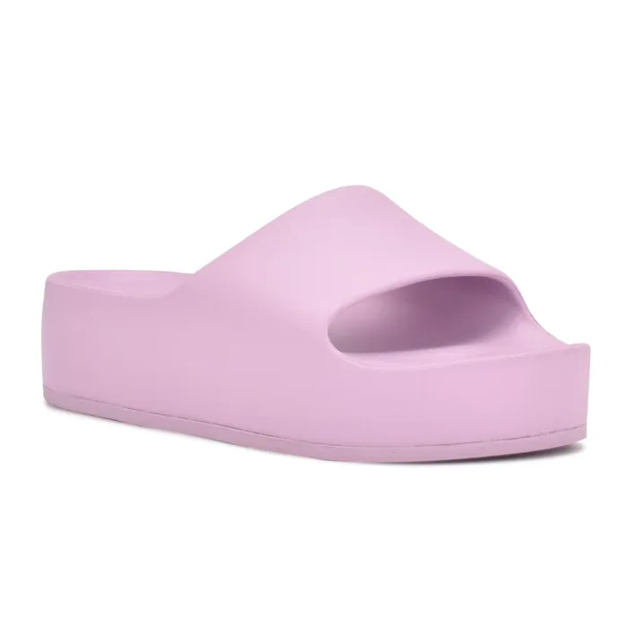 Pool Platform Slide Sandals Light Purple Women Nine West Low Heel Pool Platform Slide Sandals Light Purple Women Nine West Low Heel