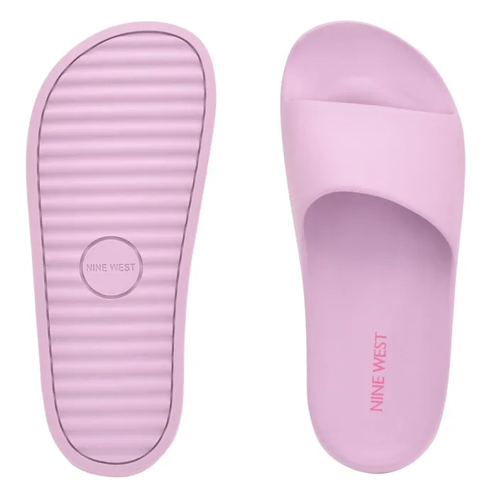 Pool Platform Slide Sandals Light Purple Women Nine West Low Heel Pool Platform Slide Sandals Light Purple Women Nine West Low Heel