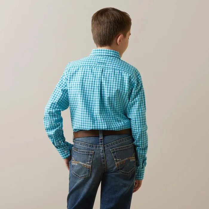 Pro Series Kalvin Classic Fit Shirt Enamel Blue Kids Ariat Button Down Shirts Pro Series Kalvin Classic Fit Shirt Enamel Blue Kids Ariat Button Down Shirts