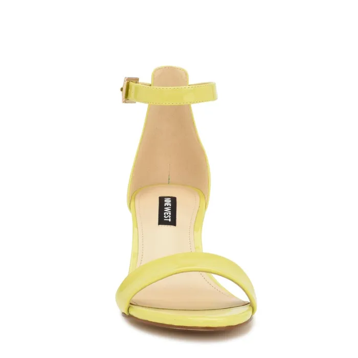 Pruce Ankle Strap Block Heel Sandals Lime Patent Women Nine West Dress Pruce Ankle Strap Block Heel Sandals Lime Patent Women Nine West Dress