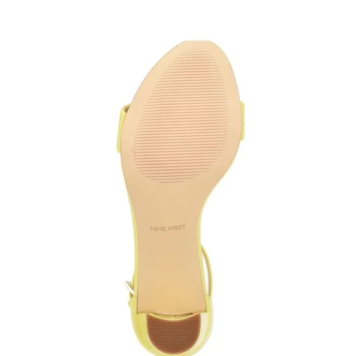 Pruce Ankle Strap Block Heel Sandals Lime Patent Women Nine West Dress Pruce Ankle Strap Block Heel Sandals Lime Patent Women Nine West Dress
