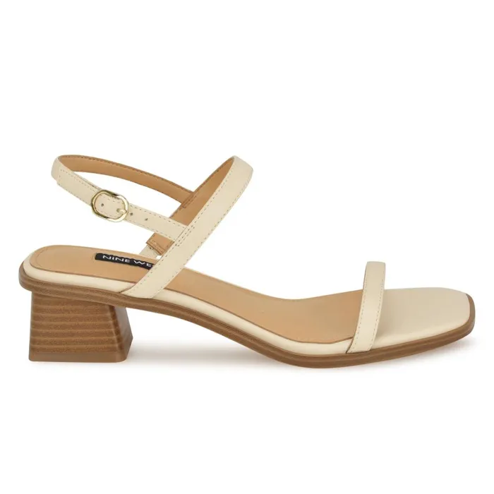 Purdy Block Heel Sandals Ivory Women Nine West Heeled