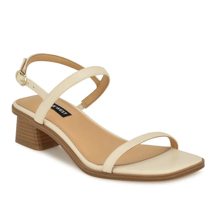 Purdy Block Heel Sandals Ivory Women Nine West Heeled Purdy Block Heel Sandals Ivory Women Nine West Heeled