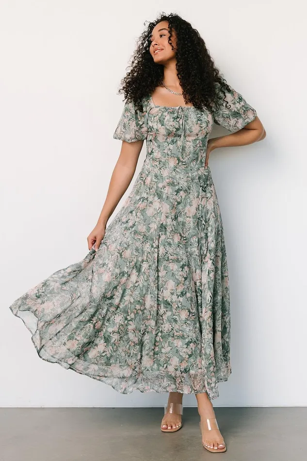 Raelynn Maxi Dress Sage Floral Women Baltic Born Maxi Dresses Raelynn Maxi Dress Sage Floral Women Baltic Born Maxi Dresses