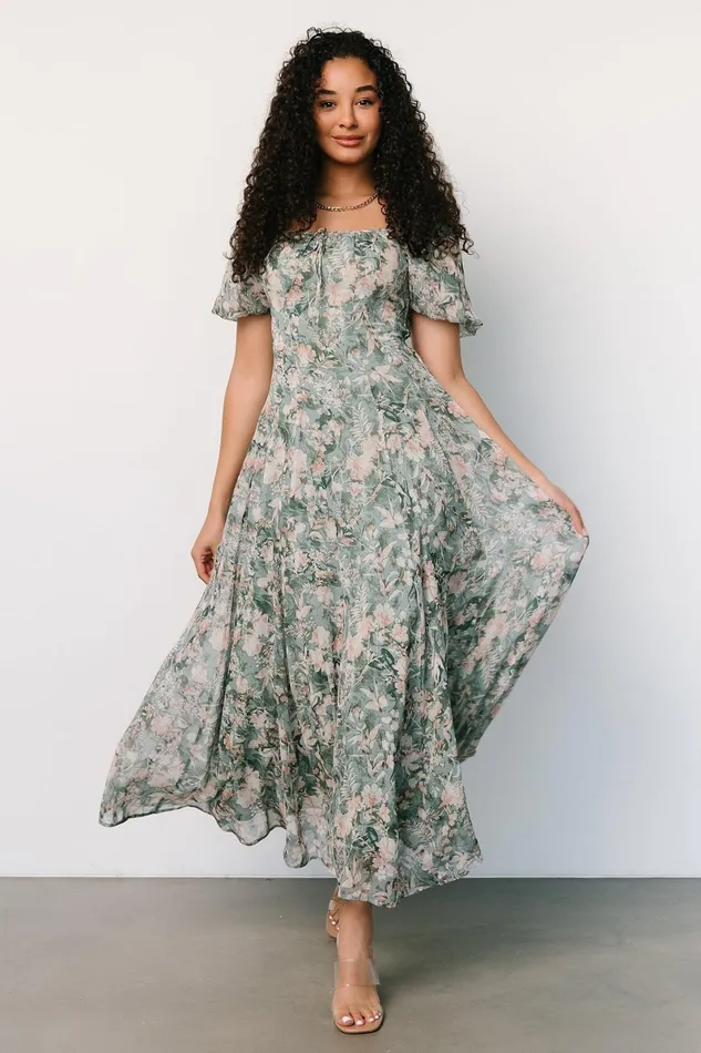 Raelynn Maxi Dress Sage Floral Women Baltic Born Maxi Dresses Raelynn Maxi Dress Sage Floral Women Baltic Born Maxi Dresses