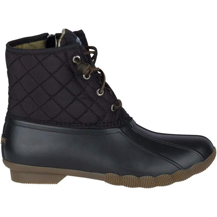 Rain and Duck Boots Women Sperry Saltwater Quilted Duck Boot Black