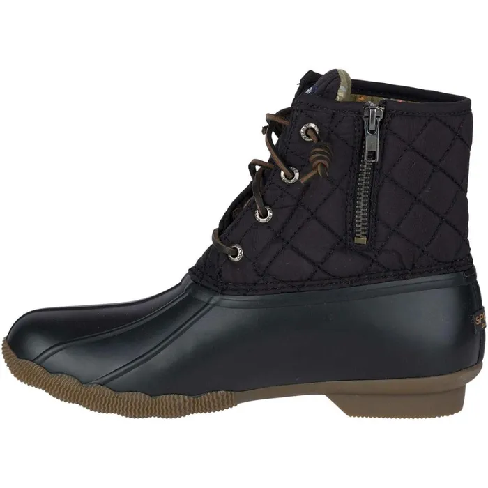 Rain and Duck Boots Women Sperry Saltwater Quilted Duck Boot Black