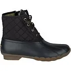 Rain and Duck Boots Women Sperry Saltwater Quilted Duck Boot Black