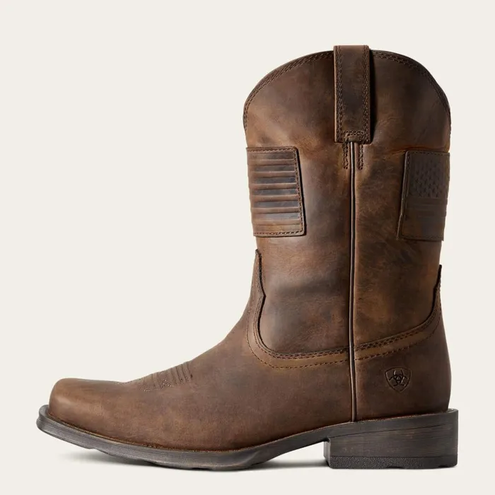 Rambler Patriot Western Boot Distressed Brown Men Ariat Western Boots Rambler Patriot Western Boot Distressed Brown Men Ariat Western Boots