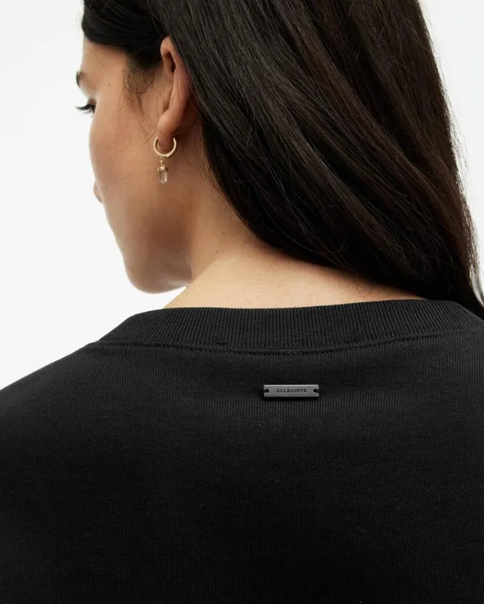 Randal Relaxed Embroidered Sweatshirt Black Women AllSaints Sweatshirts and Hoodies Randal Relaxed Embroidered Sweatshirt Black Women AllSaints Sweatshirts and Hoodies