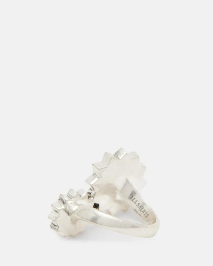 Rayen Silver Tone Studded Ring Warm Silver Women AllSaints Jewelry