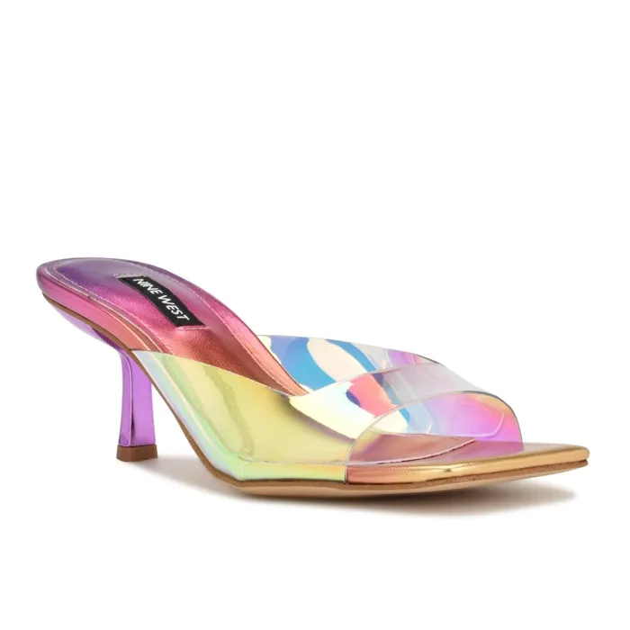 Raylen Heeled Slide Sandals Sunset Multi Metallic Women Nine West Sandals Raylen Heeled Slide Sandals Sunset Multi Metallic Women Nine West Sandals