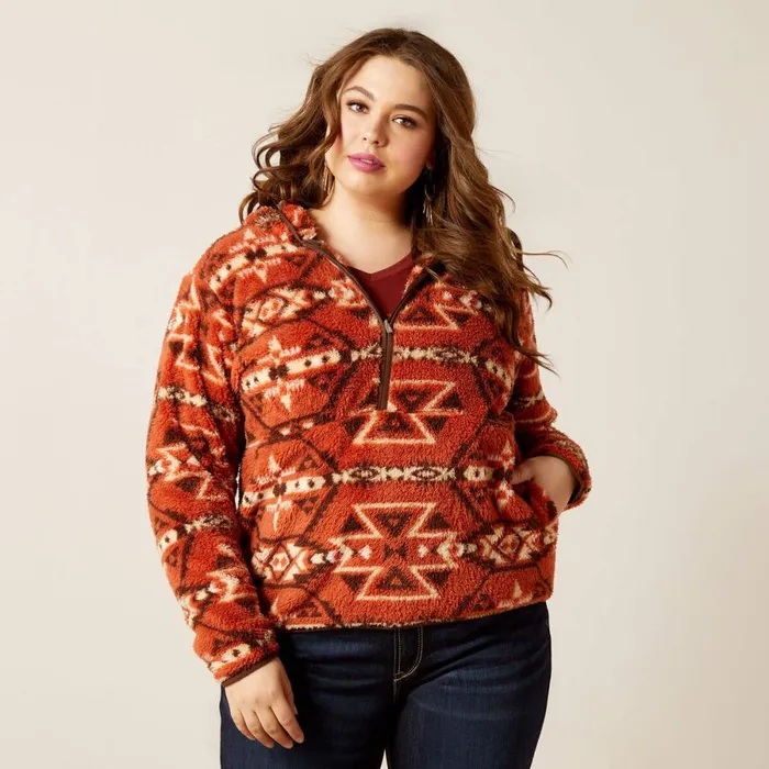 REAL Berber Pullover Sweatshirt Burnt Brick Print Women Ariat Sweatshirts and Hoodies REAL Berber Pullover Sweatshirt Burnt Brick Print Women Ariat Sweatshirts and Hoodies