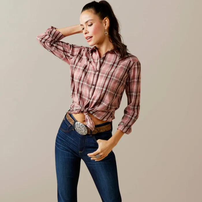 REAL Billie Rae Shirt Saguaro Plaid Women Ariat TShirts and Tops
