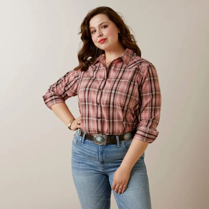 REAL Billie Rae Shirt Saguaro Plaid Women Ariat TShirts and Tops REAL Billie Rae Shirt Saguaro Plaid Women Ariat TShirts and Tops