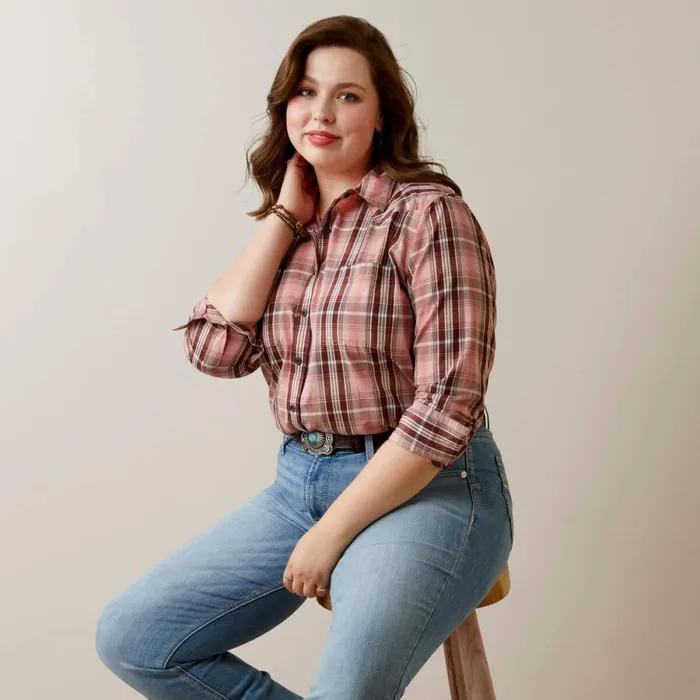 REAL Billie Rae Shirt Saguaro Plaid Women Ariat TShirts and Tops REAL Billie Rae Shirt Saguaro Plaid Women Ariat TShirts and Tops