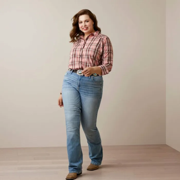 REAL Billie Rae Shirt Saguaro Plaid Women Ariat TShirts and Tops REAL Billie Rae Shirt Saguaro Plaid Women Ariat TShirts and Tops