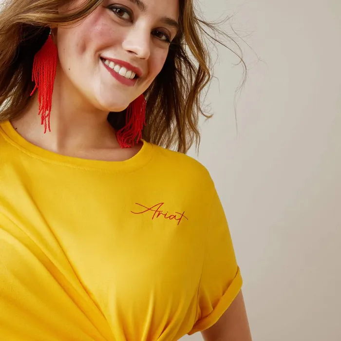 REAL Cool Cow Tee Yolk Yellow Women Ariat TShirts and Tops REAL Cool Cow Tee Yolk Yellow Women Ariat TShirts and Tops